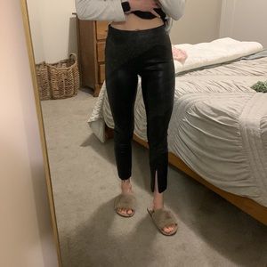 Zara faux leather leggings with zipper slit